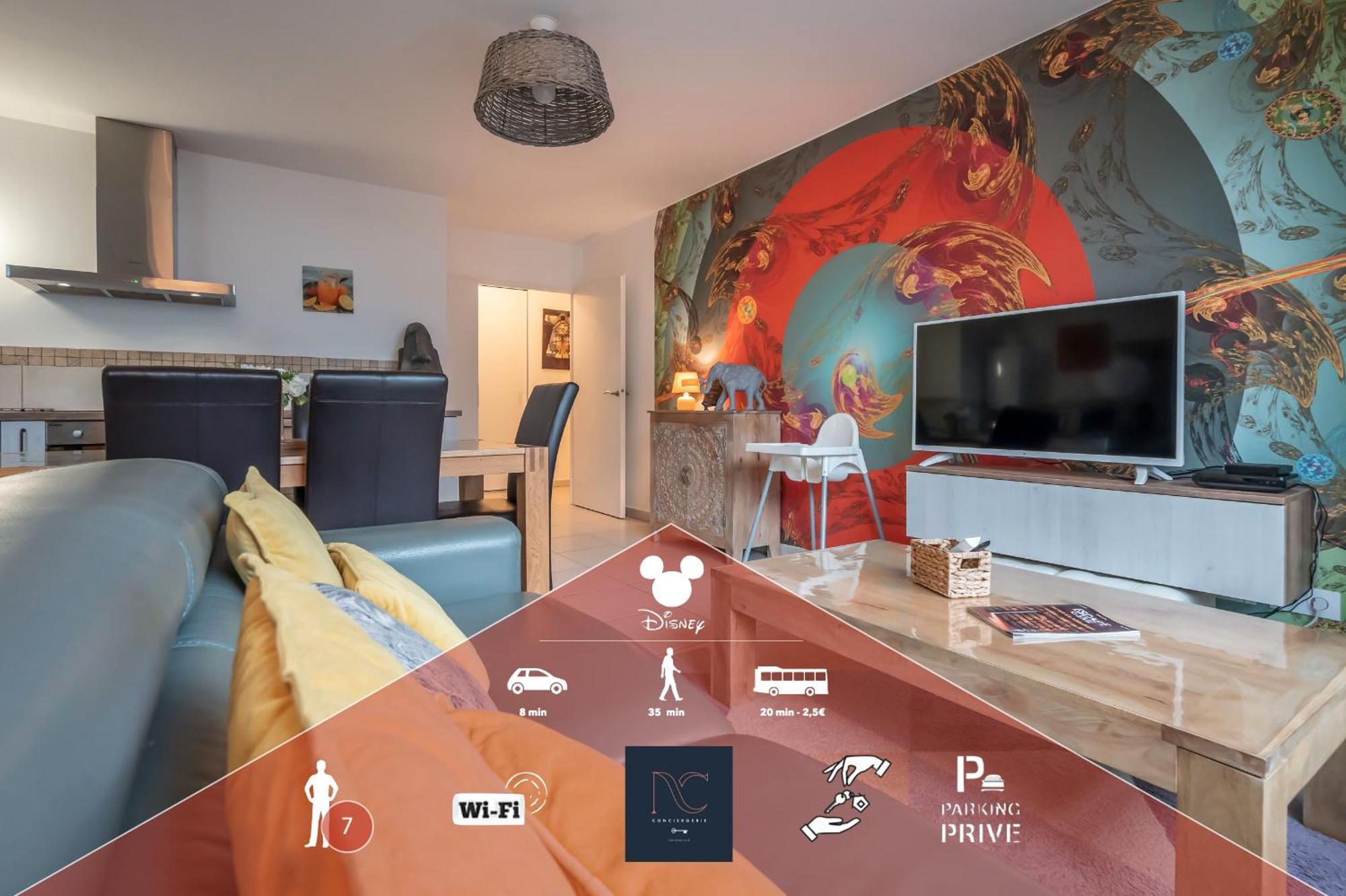 *Disneyland-Paris* 7Pers, Wifi, Parking, Netflix Montevrain Exterior photo